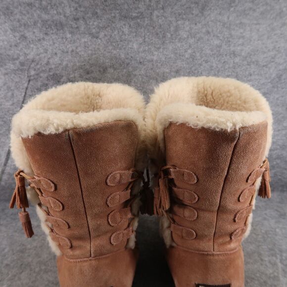 Tamarac Shoes Womens 9 Boot Winter Leather Wool Pull On Comfort Warm Brown Tahoe - Picture 6 of 14